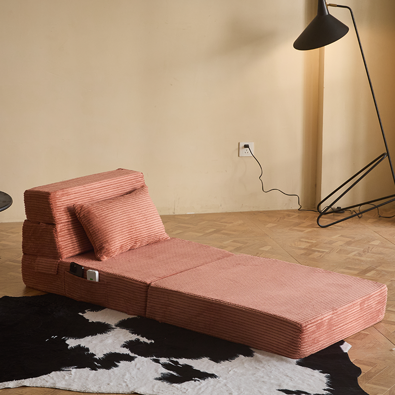 Single-Person Foldable Foam Floor Sofa